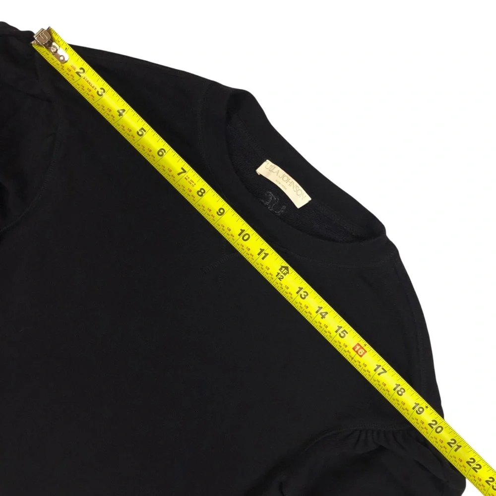 Ulla Johnson Pilar Pullover Sweatshirt Women's Size Medium Black Puff Sleeve - Picture 6 of 9
